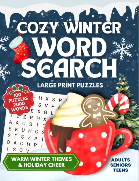 cozy winter word search cover